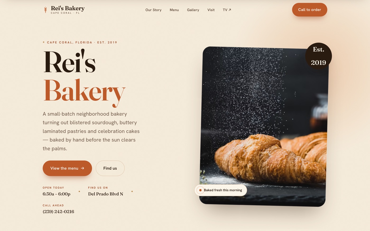 Rei's Bakery website